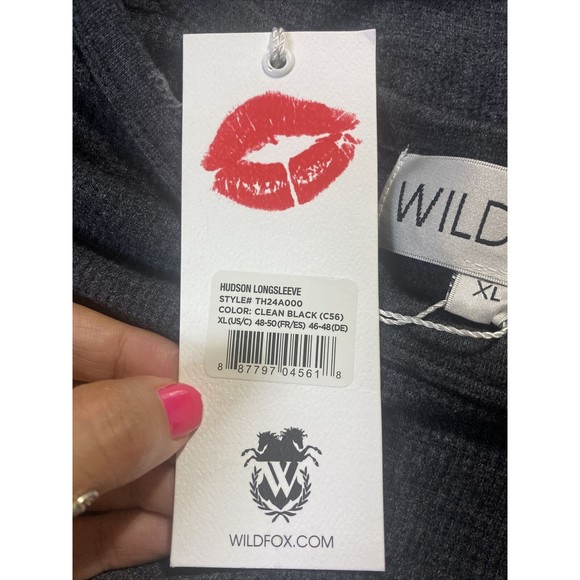 $108 WILDFOX Couture Womens XL Hudson Thermal Top Grey Long Sleeve New with Tags - Picture 6 of 6